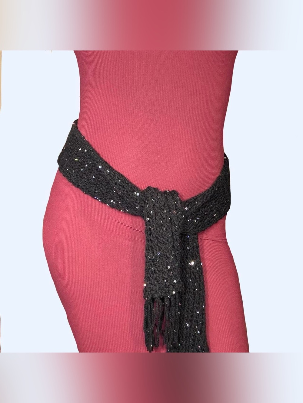 Y2K Knit Sequin Scarf Belt!